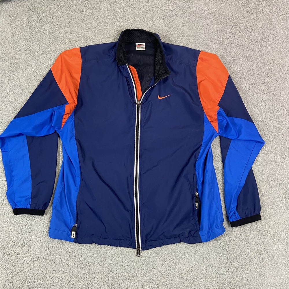 Vintage 90s Nike Color Block‎ Windbreaker Jacket Men's Medium Blue